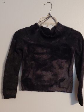 Forever 21 Black Fuzzy Turtleneck Sweater